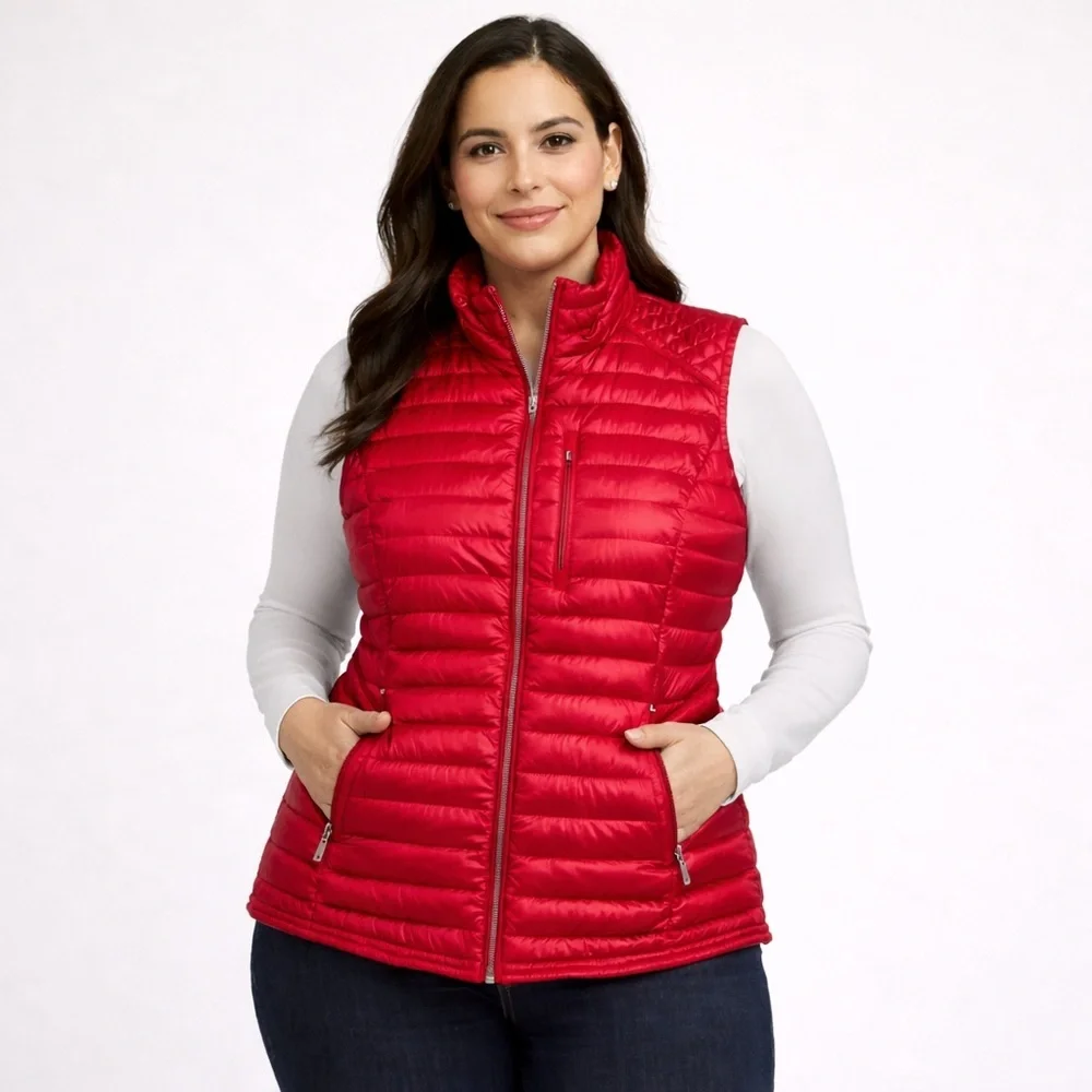 🧥 Tommy Hilfiger Sport Quilted Puffer Vest – Women’s XL – Red - Picture 2 of 8
